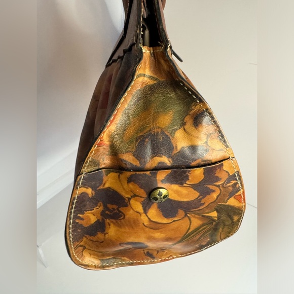 Patricia Nash Lione Heritage Multi Color Floral Print Large Leather Shoulder Bag - Picture 7 of 14